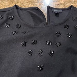 Ann Taylor black beaded top size medium